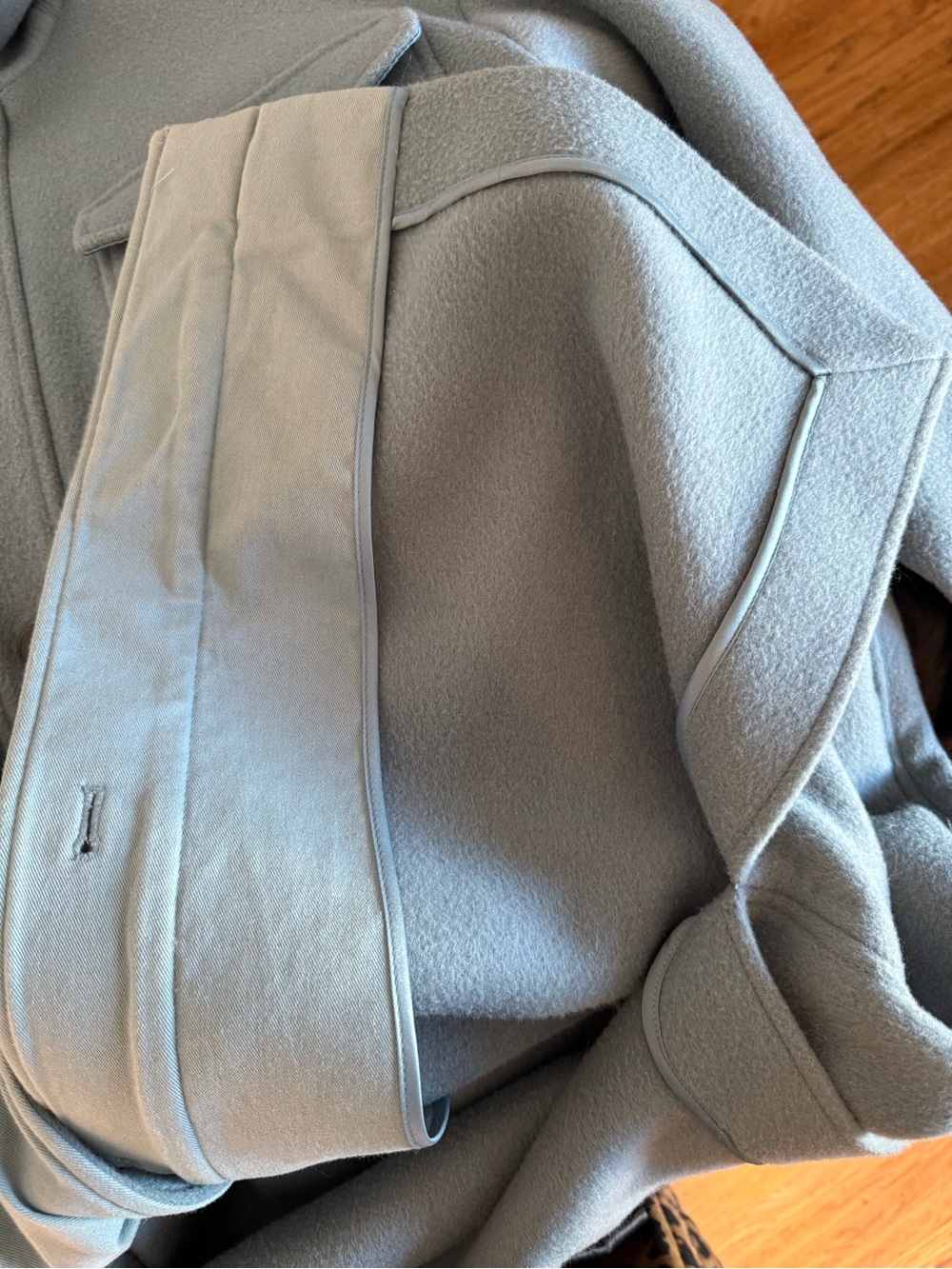 Frankie Shop Blue Gray Wool Utility Styled Coat - Picture 10 of 11